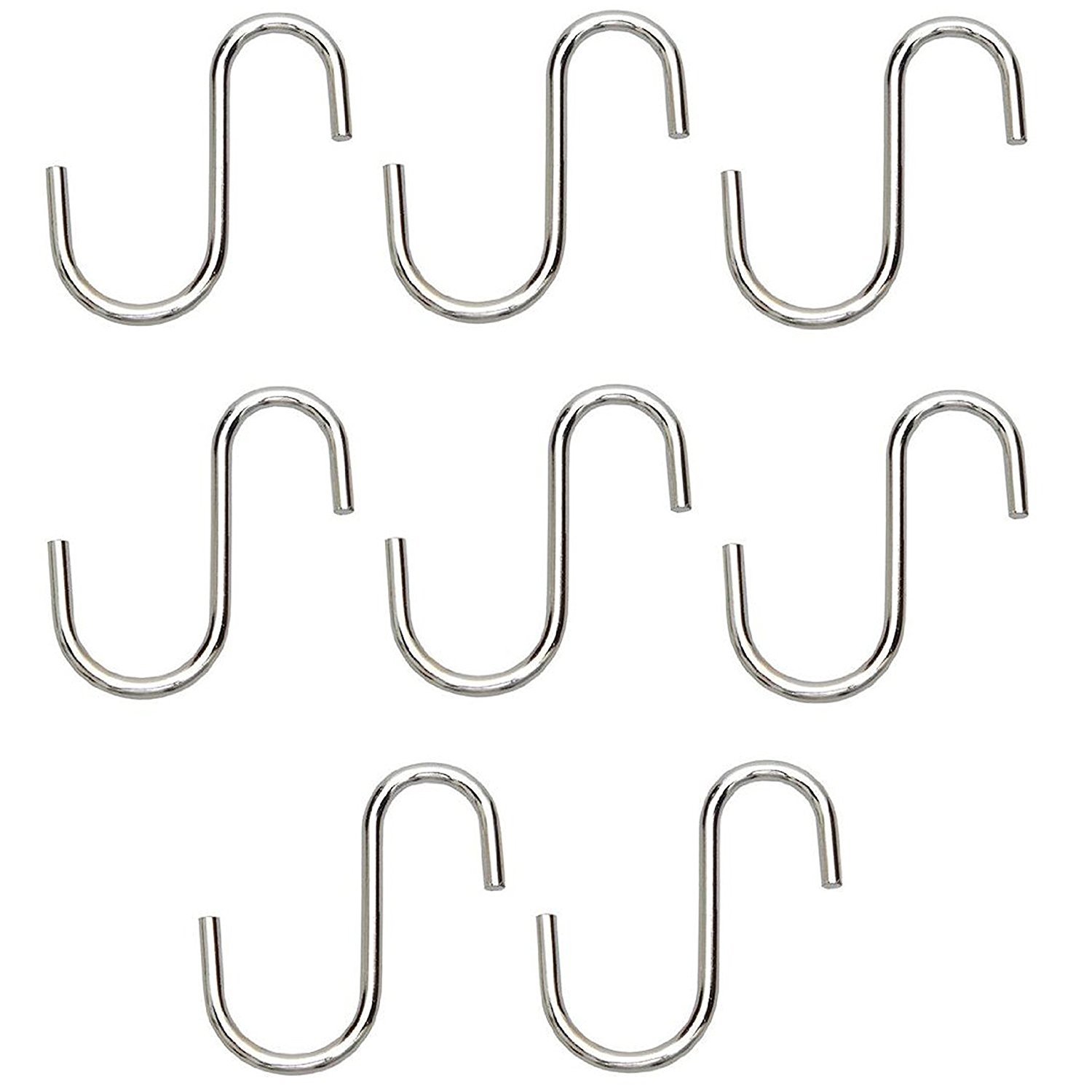 Pure Source India Stainless Steel S Hooks Durable & Rust-Resistant Hanging Hooks for Kitchen, Bathroom